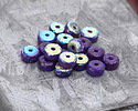 Czech Glass Textured Amethyst AB Heishi 3x6mm