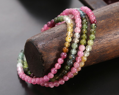 Tourmaline (AA - Ombré) Round 4mm, loop