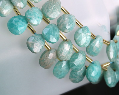 Brazil Amazonite (A) Microfaceted Teardrop 8x10mm