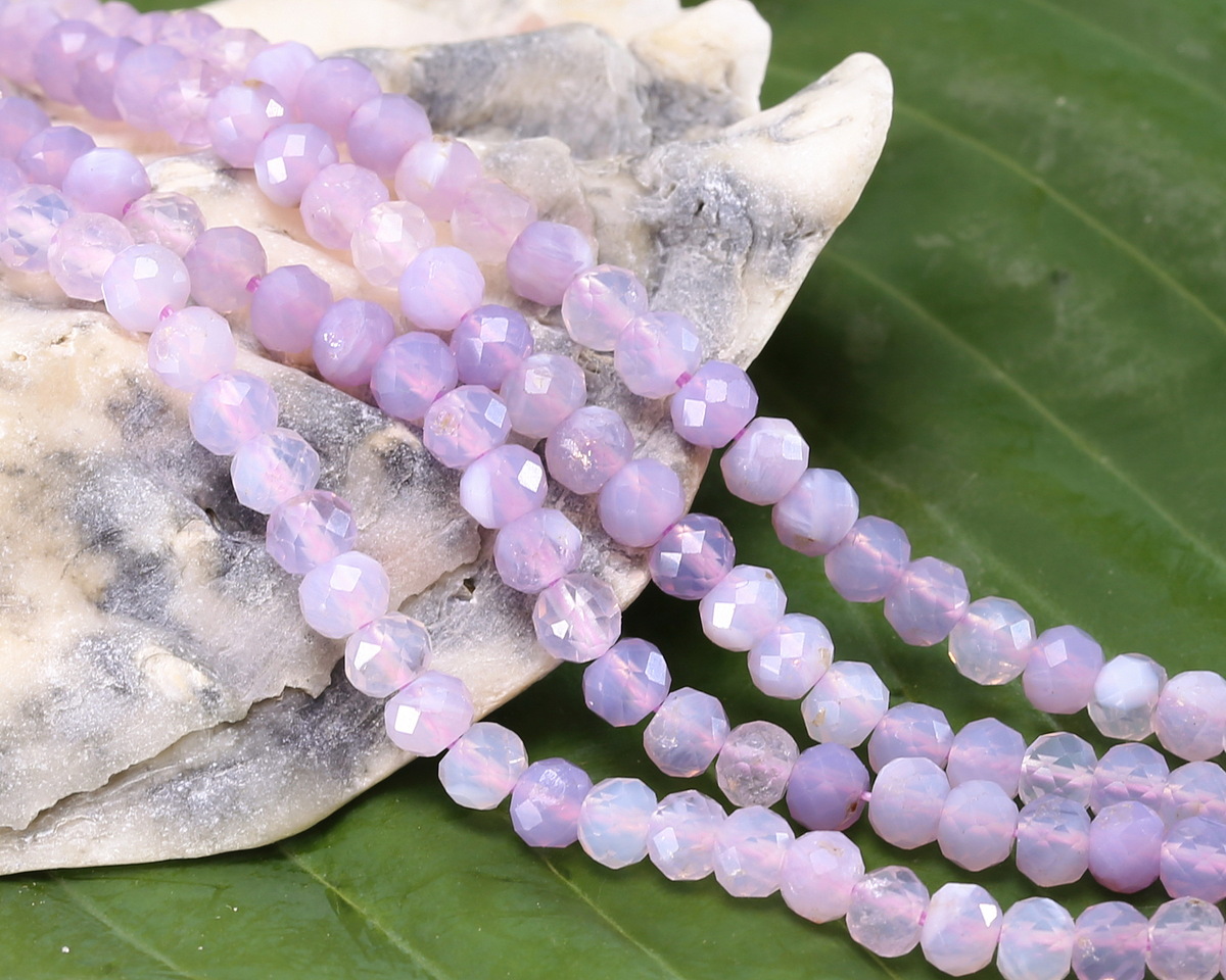 Lavender Moon Quartz (AA) Microfaceted Rondelle 3x4mm