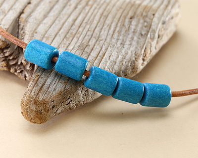 Mykonos Ceramic Turquoise Tube Spacer 9-10x8mm