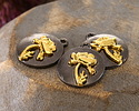 Poppy Two-Toned Gunmetal & Gold Finish Round Focal 17.5x20.5mm