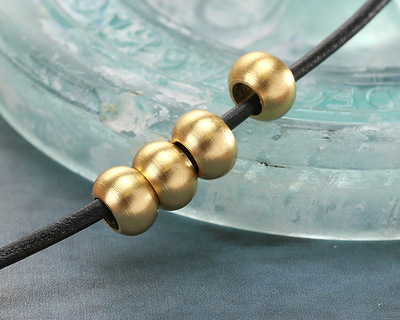 Mykonos Solid Brass Large Hole Rondelle 4x7mm