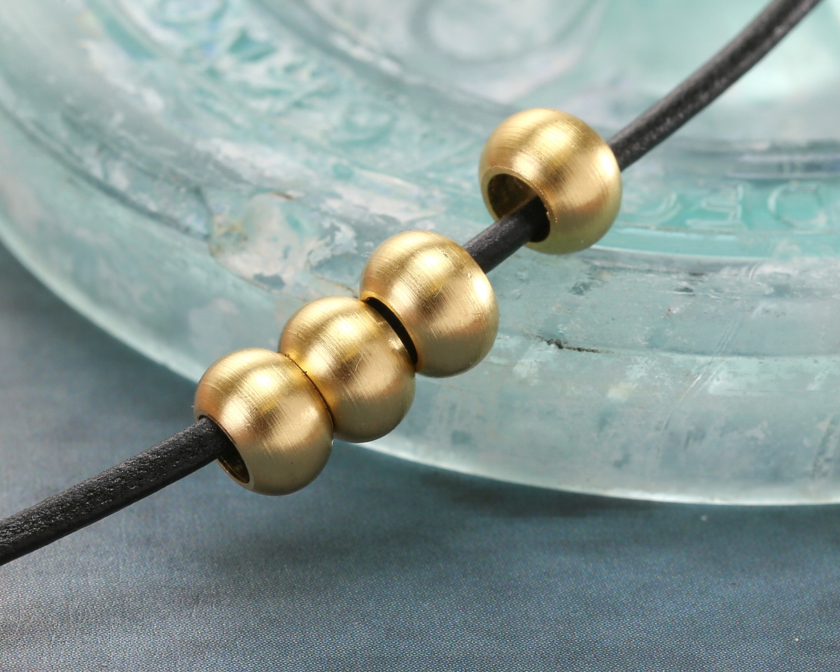Mykonos Solid Brass Large Hole Rondelle 4x7mm