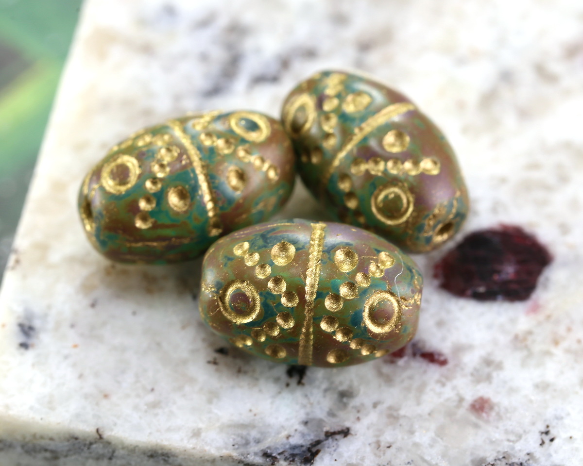thumbnail image 2 of 18x7mm Czech Glass Capri Blue Picasso Notched Spindle Marquise Beads – Fire Polished 2 of 6