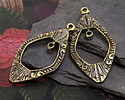 Mykonos Antique Brass (plated) Ornate Open Teardrop w/ Loop Focal 21x42mm