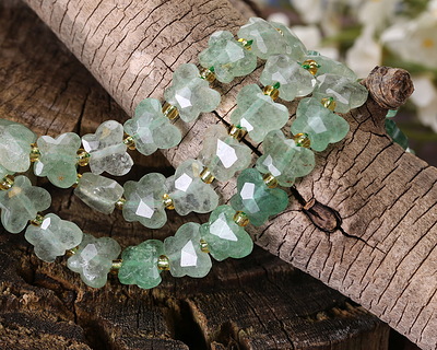 Green Strawberry Quartz Microfaceted Butterfly 8x10mm