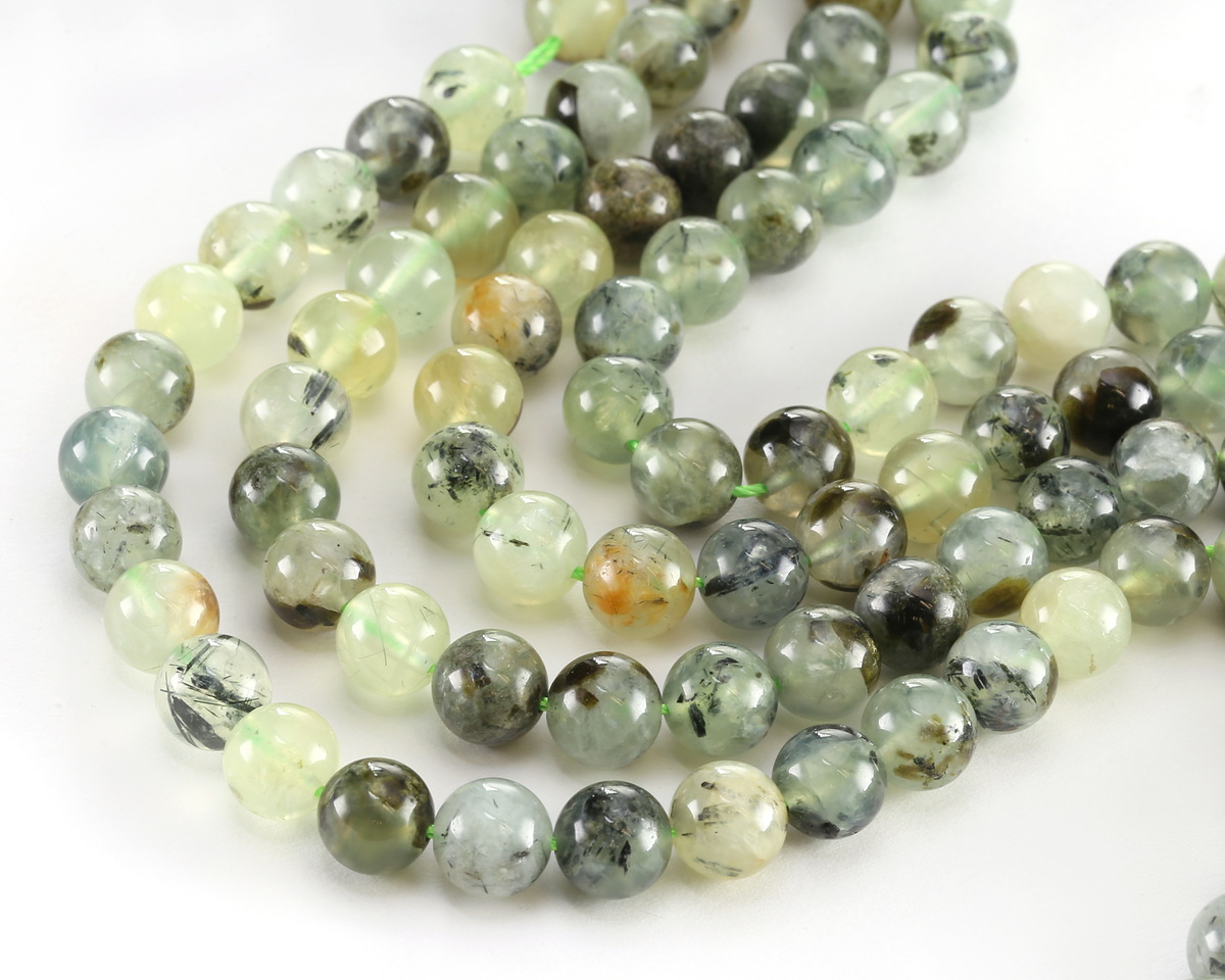 Green Tourmalinated Quartz (B) Round 8mm