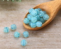 Czech Glass Blue Raspberry w/ Blue Wash Melon Round 6mm