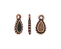 TierraCast Antique Copper (plated) Green Deco Drop Pendant 8x14mm