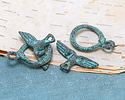 Mykonos Copper (plated) Patina Duality Toggle Clasp 14.5x20mm, 22mm Bar