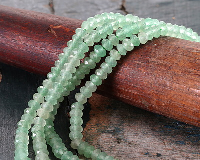 Green Aventurine Faceted Rondelle 4mm
