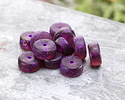 Czech Glass Textured Amethyst w/ Purple Wash Heishi 4x8mm