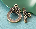 TierraCast Antique Brass (plated) Blossom Toggle Clasp 21x14mm, 17mm Bar
