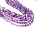 Purple Fluorite (AA) Microfaceted Round 4mm