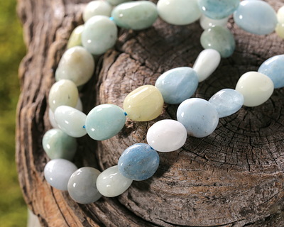 Aquamarine (multi) Tumbled Nugget 10-18x9-12mm
