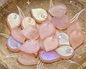 Czech Glass Matte Light Rose AB (on back) Leaf Drop 18x13mm