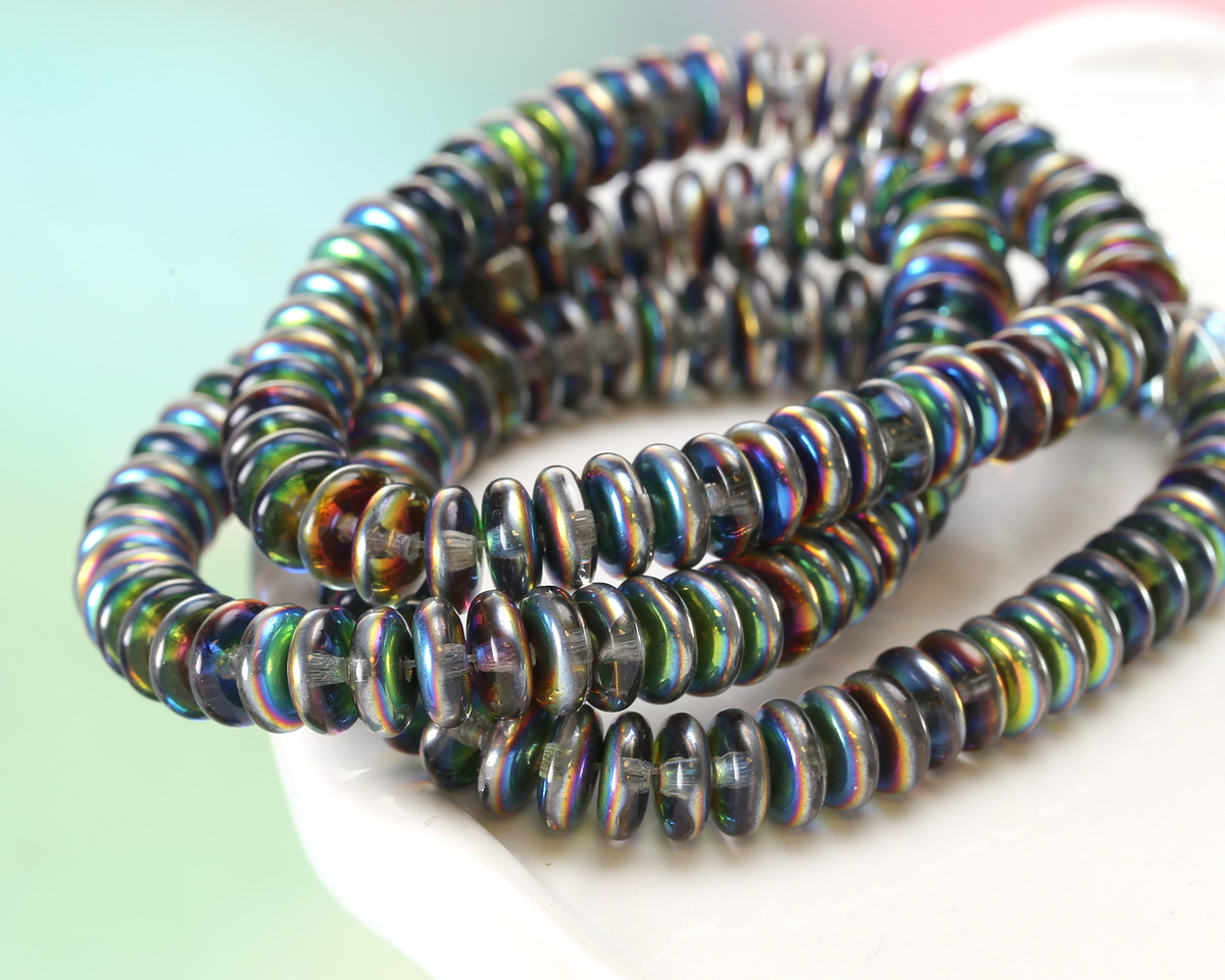 Czech Glass Crystal w/ Viitrail Finish Spacer 2x6mm