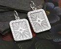 Vintaj Sterling Silver (plated) Deco Starburst Rectangle Focal 21.5x15mm