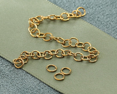 Waterproof 18K Gold PVD Plated Stainless Steel Jump Ring 4mm, 22 gauge