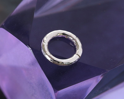 Nina Designs Sterling Silver Hammered Removable Charm Holder 12mm