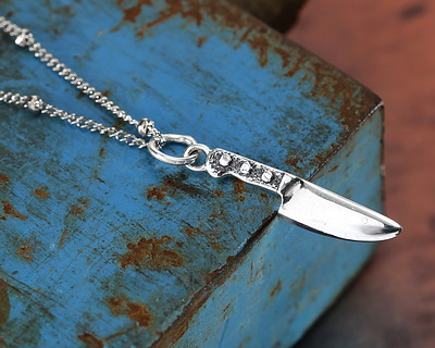 Nina Designs Sterling Silver Kitchen Knife Charm 4x24mm