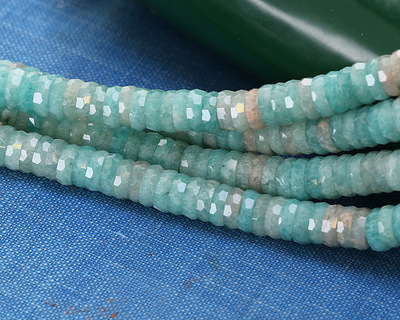 Brazil Amazonite Microfaceted Heishi 2x6mm