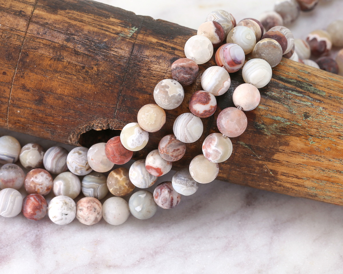 Rosetta Lace Agate (matte) Round 6mm