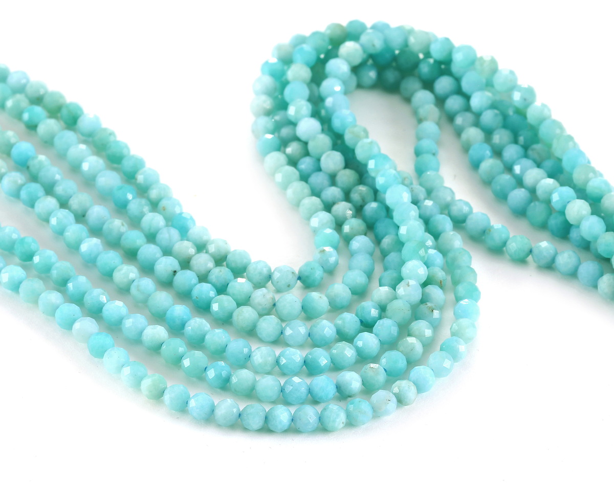 Peruvian Amazonite (A) Faceted Round 4mm