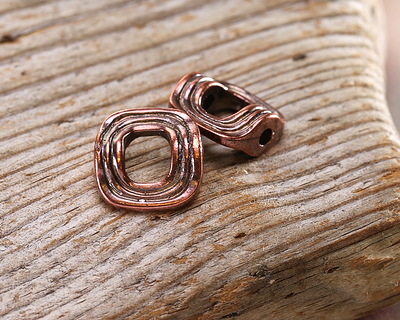 Mykonos Antique Copper (plated) Ribbed Openwork Square Frame 13mm