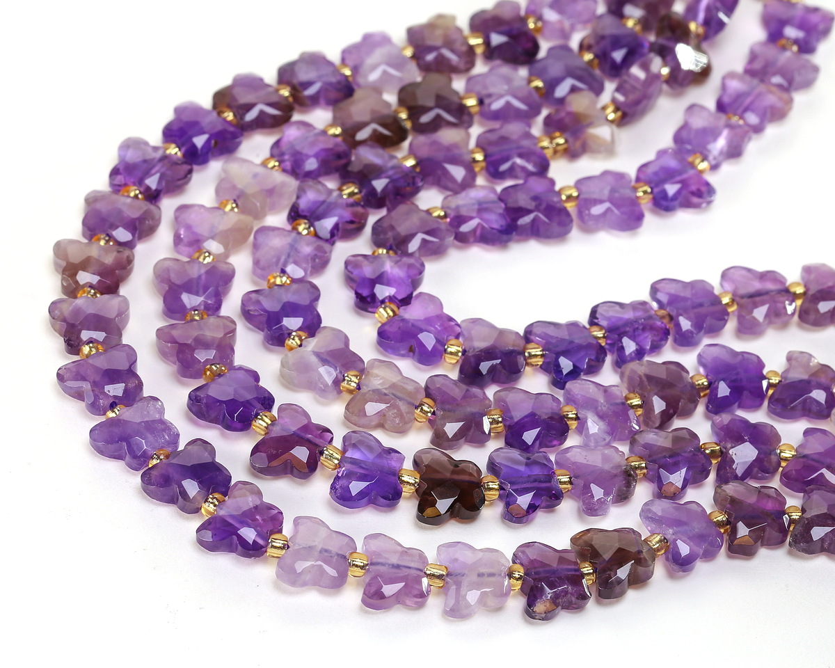 Amethyst Microfaceted Butterfly 8x10mm