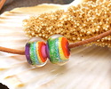Grace Lampwork Rainbow Balloons II Rondelle 9x13mm