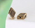 Cymbal Gerontas Antique Brass (plated) GemDuo Bead Substitute 8x5mm