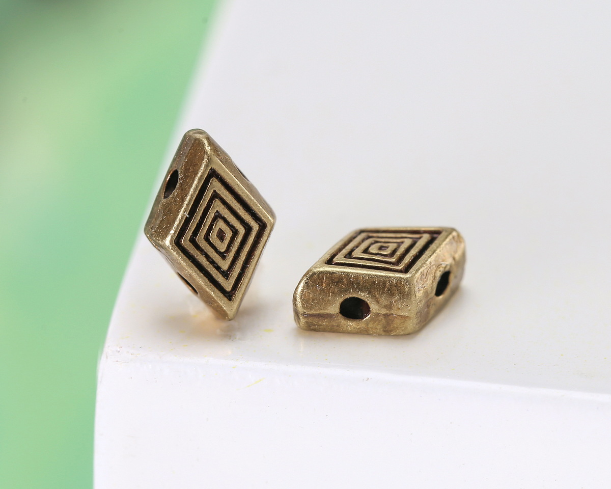 Cymbal Gerontas Antique Brass (plated) GemDuo Bead Substitute 8x5mm