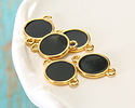 24K Gold (Plated) Transparent Jet Resin Focal Link 12x17mm