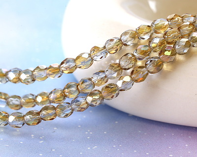 Czech Glass Twilight Crystal Fire Polished Round 4mm
