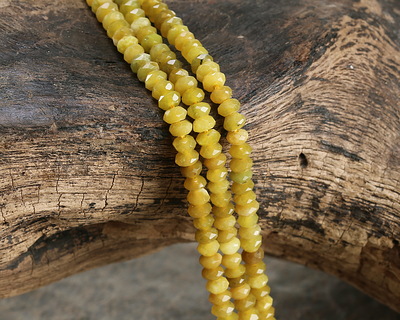 Green Quartz Faceted Rondelle 4mm