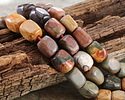 Red Creek Jasper Faceted Nugget (Large Hole) 14-16x10-12mm