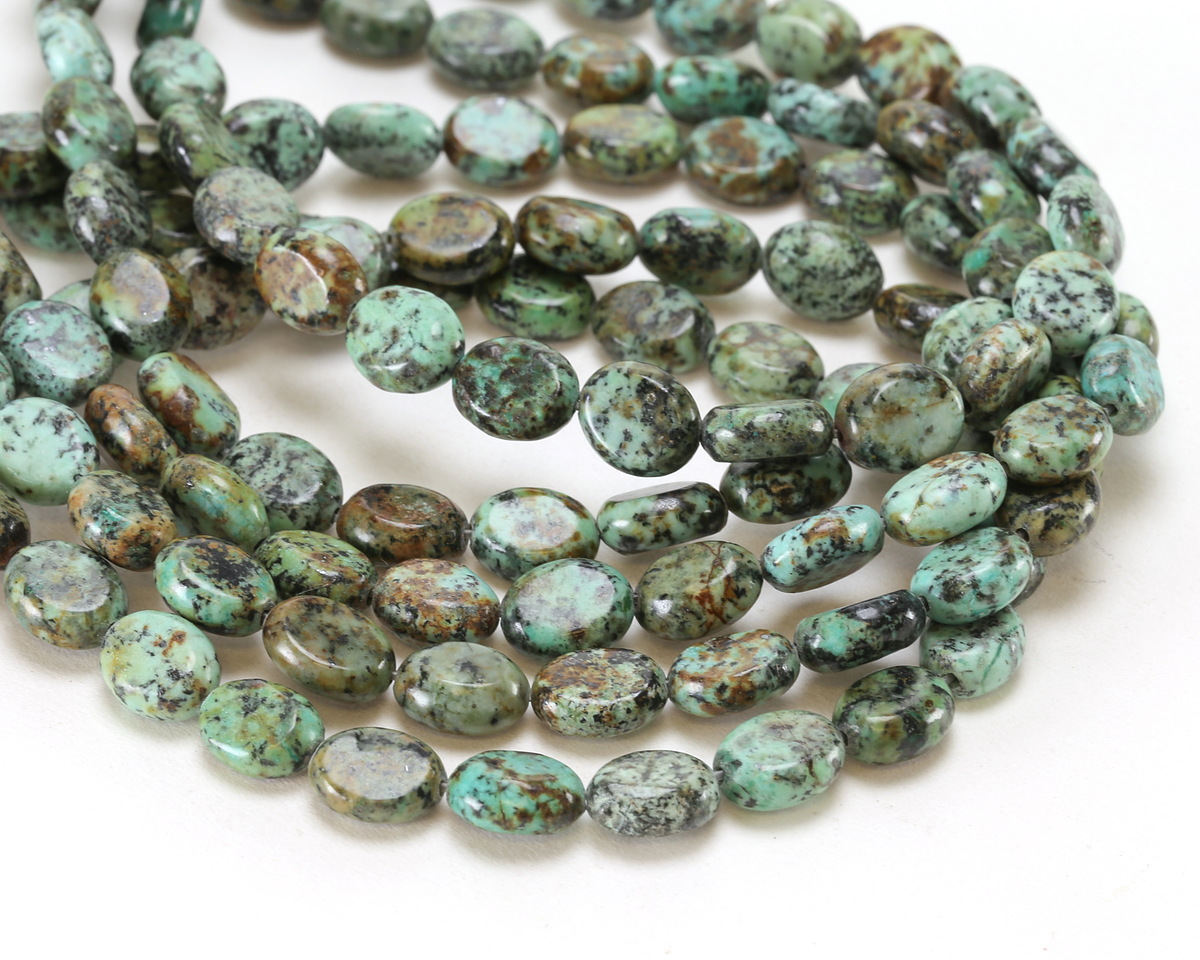 African Turquoise Flat Oval 8x6mm