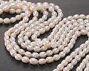 Pearly White Freshwater Rice Pearl 6-8x5-6mm