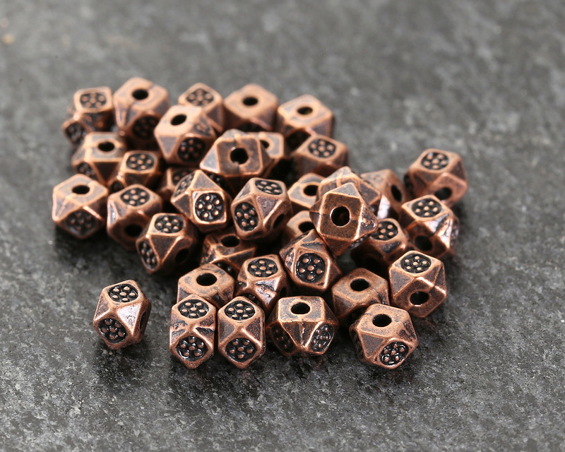 20pcs Large Hole Tibetan Spacer Beads Round Spacer Beads Metal Spacer Beads For Diy Craft Bracelet Necklace Jewelry Making Supplies