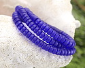 Czech Glass Textured Sapphire w/ Luster Heishi 3x6mm