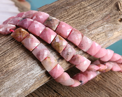 Rhodonite Microfaceted Square 8mm