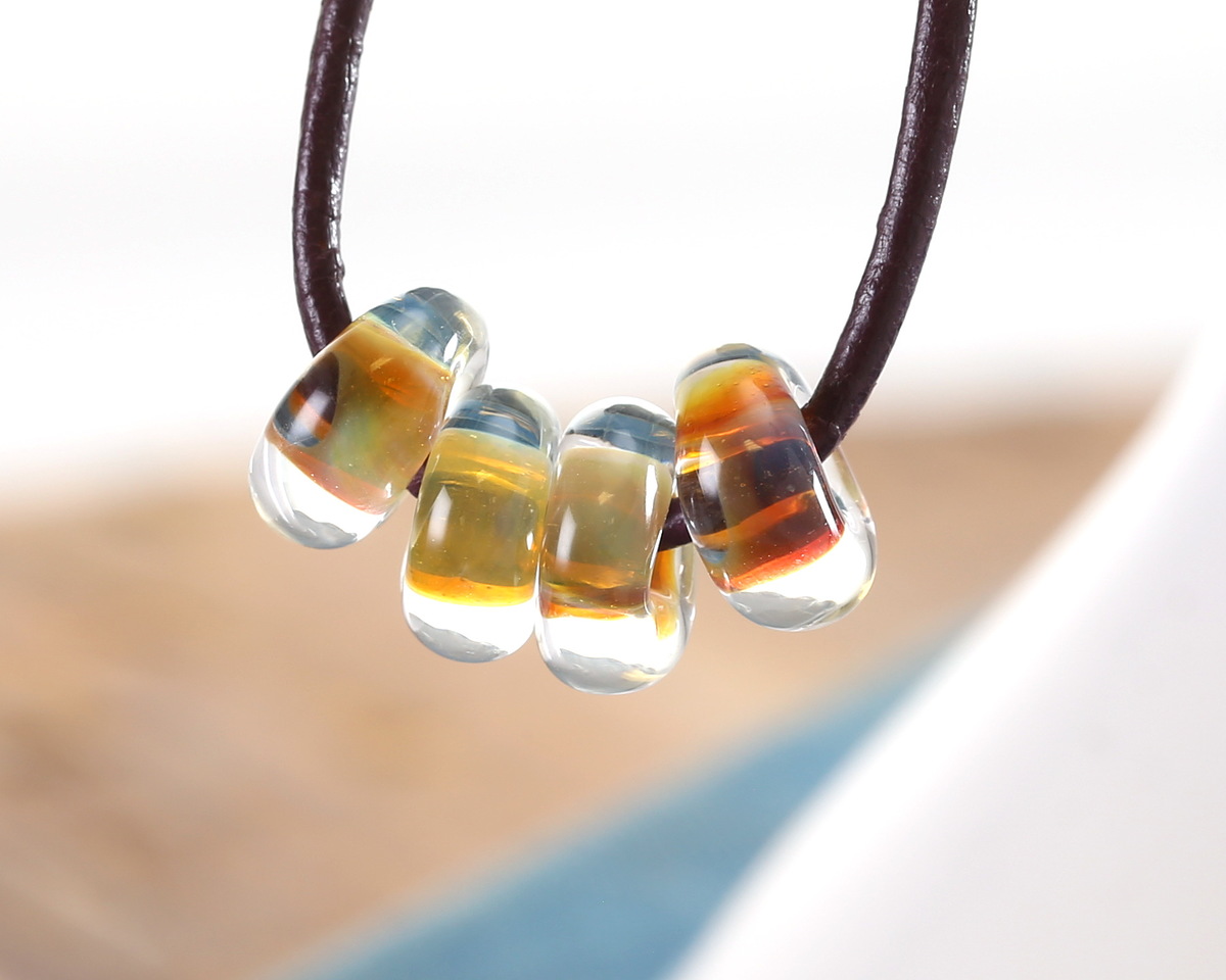 Unicorne Beads Glass Sunkissed Donut 4-6x9-11mm