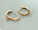 Nina Designs Bronze Round Wire Huggie Hoops with Loop 14x16mm