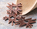 Mykonos Antique Copper (plated) Small Aztec Pattern Focal Link 25x30mm
