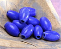 African Glass Dogon Cobalt Rice 23-24x14-15mm