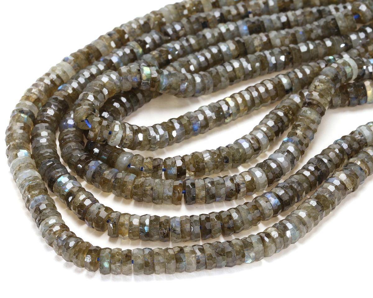 Labradorite Microfaceted Heishi 2x6mm