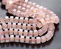 Rose Quartz (A) Microfaceted Hexagon Heishi 4x8mm