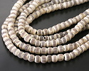 Nepalese Bone w/ Batiked Lines Large-Hole Rondelle 6-7x8mm